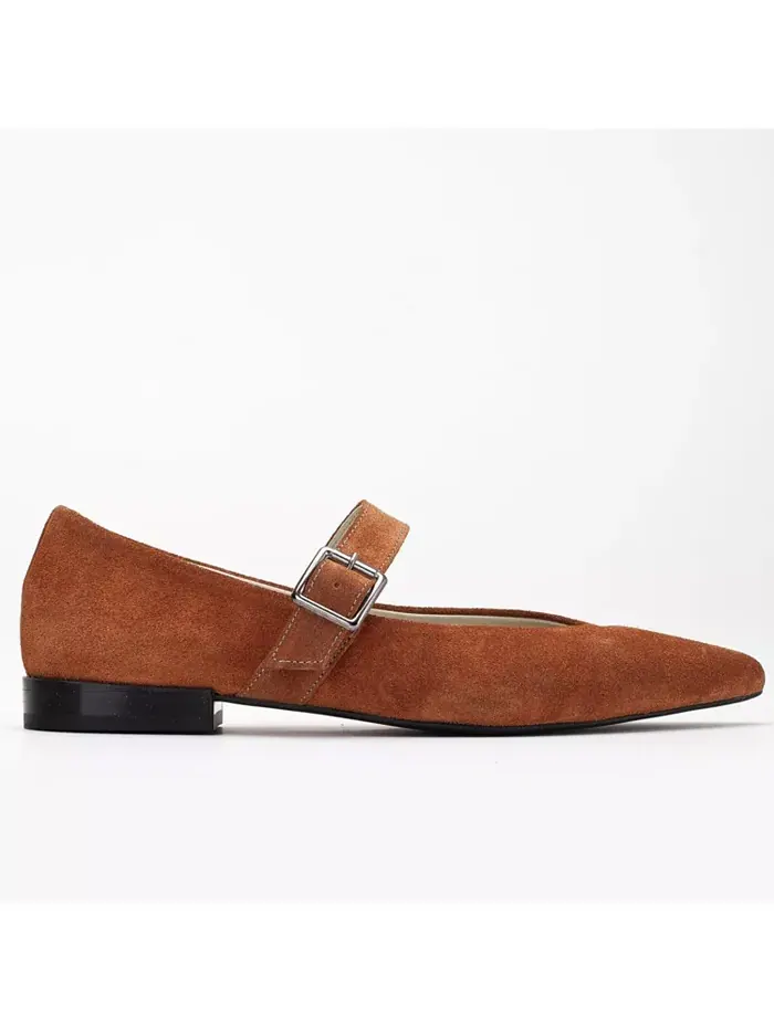 Кожаные балетки Mary Jane Willow Forever & Always Shoes — изображение 5 из 5, коньячный коричневый