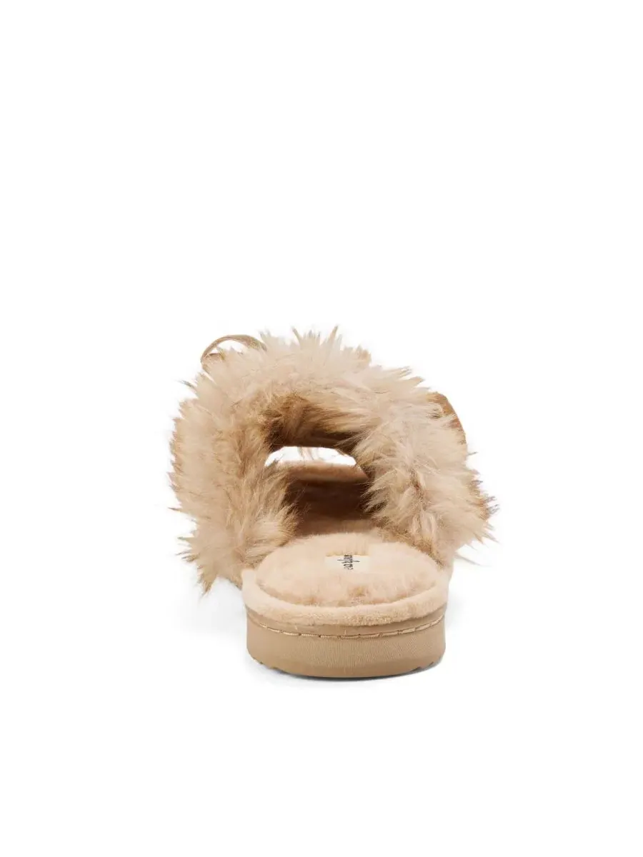 Домашние тапочки-слайды Bianca Pile Slide Slipper with Bow Dearfoams — изображение 3 из 8, прозрачный
