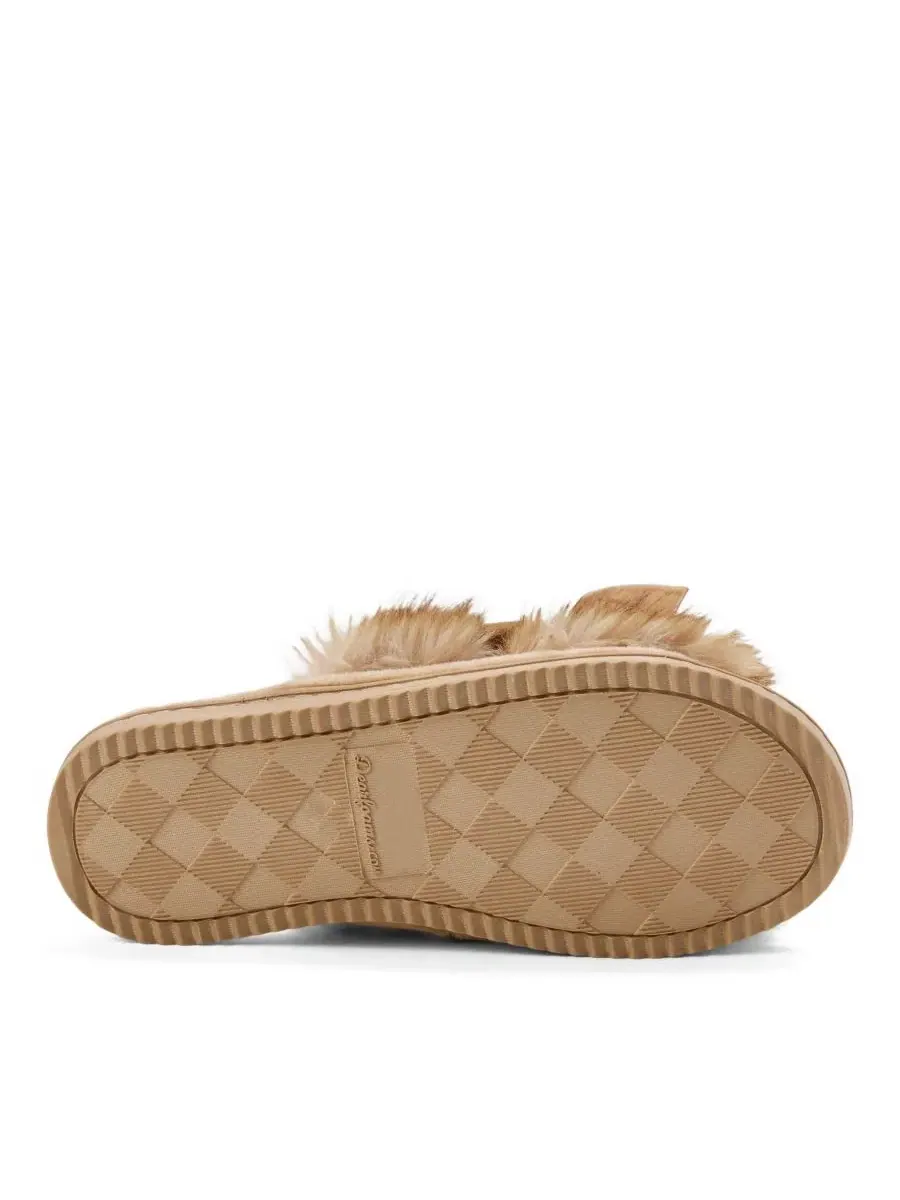 Домашние тапочки-слайды Bianca Pile Slide Slipper with Bow Dearfoams — изображение 5 из 8, прозрачный