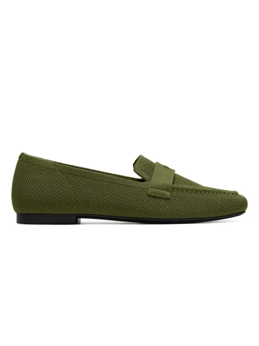 Женские лоферы Silvie Square-Toe Icon с квадратным носком VIVAIA — изображение 2 из 5, оливковый