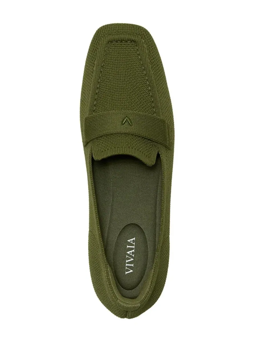 Женские лоферы Silvie Square-Toe Icon с квадратным носком VIVAIA — изображение 4 из 5, оливковый