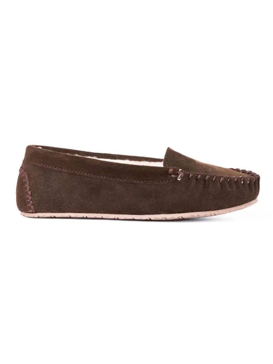Женские тапочки из замши Venetian с подкладкой из искусственного меха Minnetonka — изображение 3 из 5, коричневый