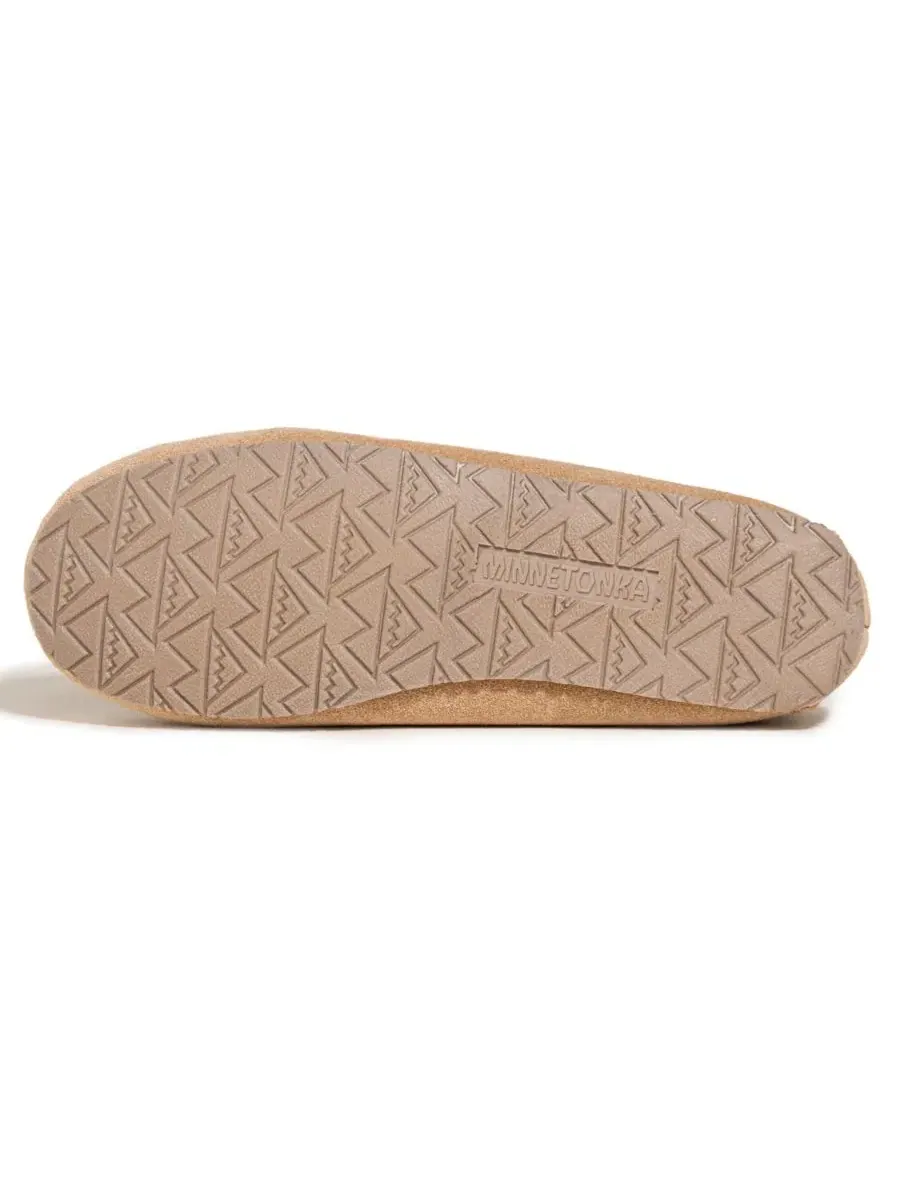 Женские тапочки-слипоны из замши, с меховой подкладкой Minnetonka — изображение 5 из 6, пудровый розовый