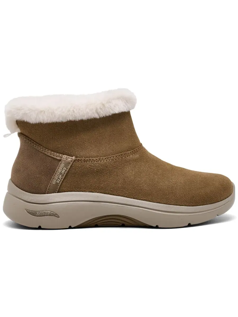 Женские ботинки-челси на шнуровке с мехом Skechers GO WALK Arch Fit 2.0 Cozy Stride — изображение 2 из 6, орех