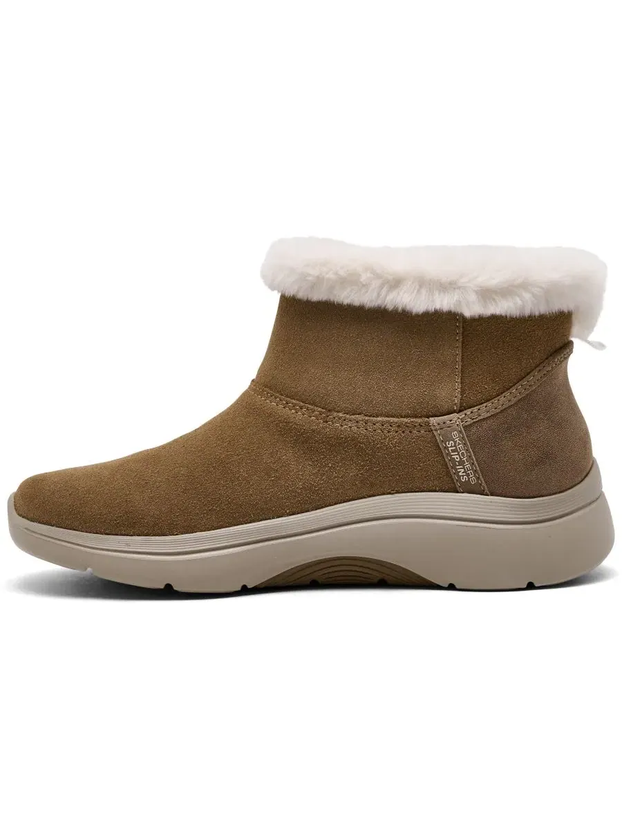 Женские ботинки-челси на шнуровке с мехом Skechers GO WALK Arch Fit 2.0 Cozy Stride — изображение 3 из 6, орех