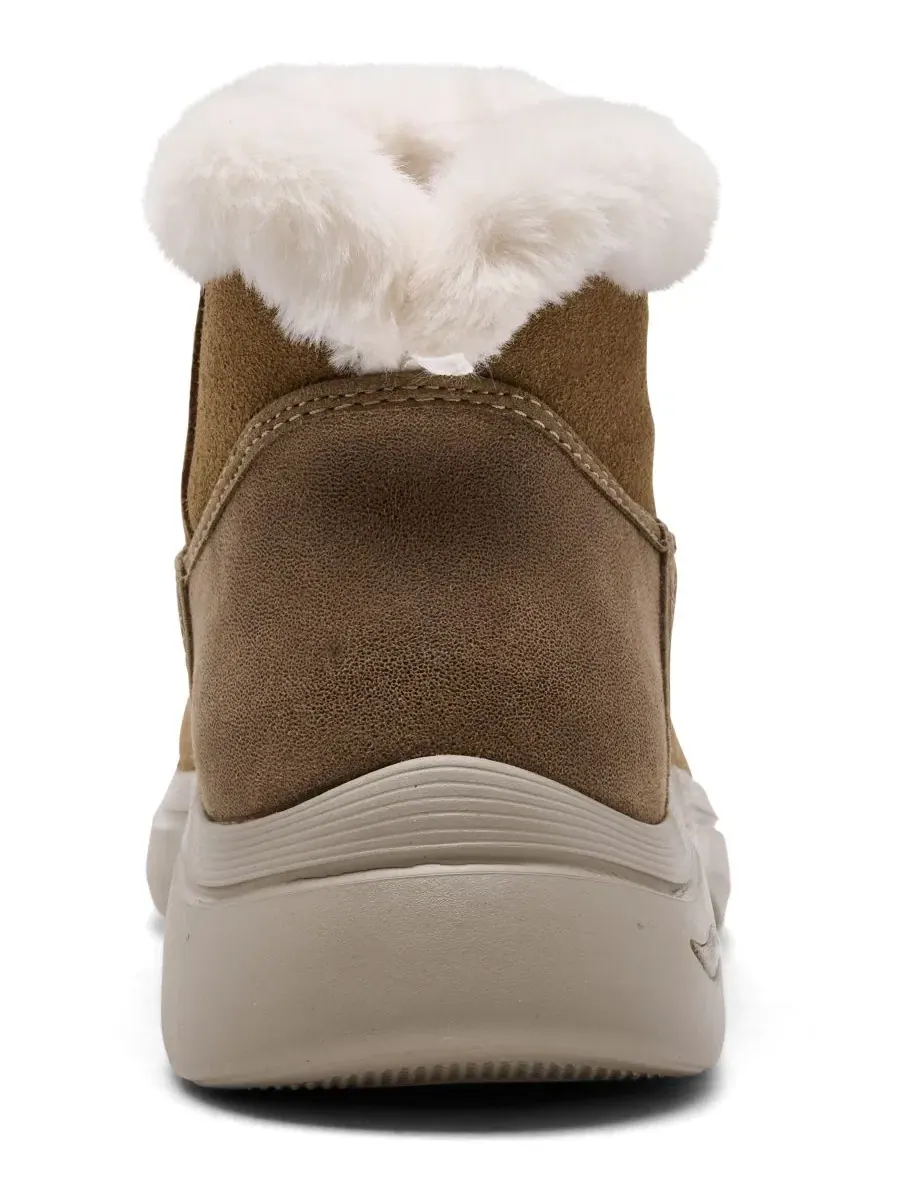 Женские ботинки-челси на шнуровке с мехом Skechers GO WALK Arch Fit 2.0 Cozy Stride — изображение 4 из 6, орех