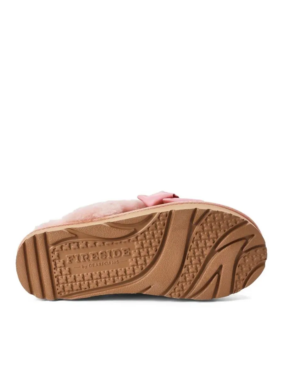 Женские тапочки-шлепанцы Fireside by Sydney Dream Bow Scuff Dearfoams — изображение 4 из 7, розовый