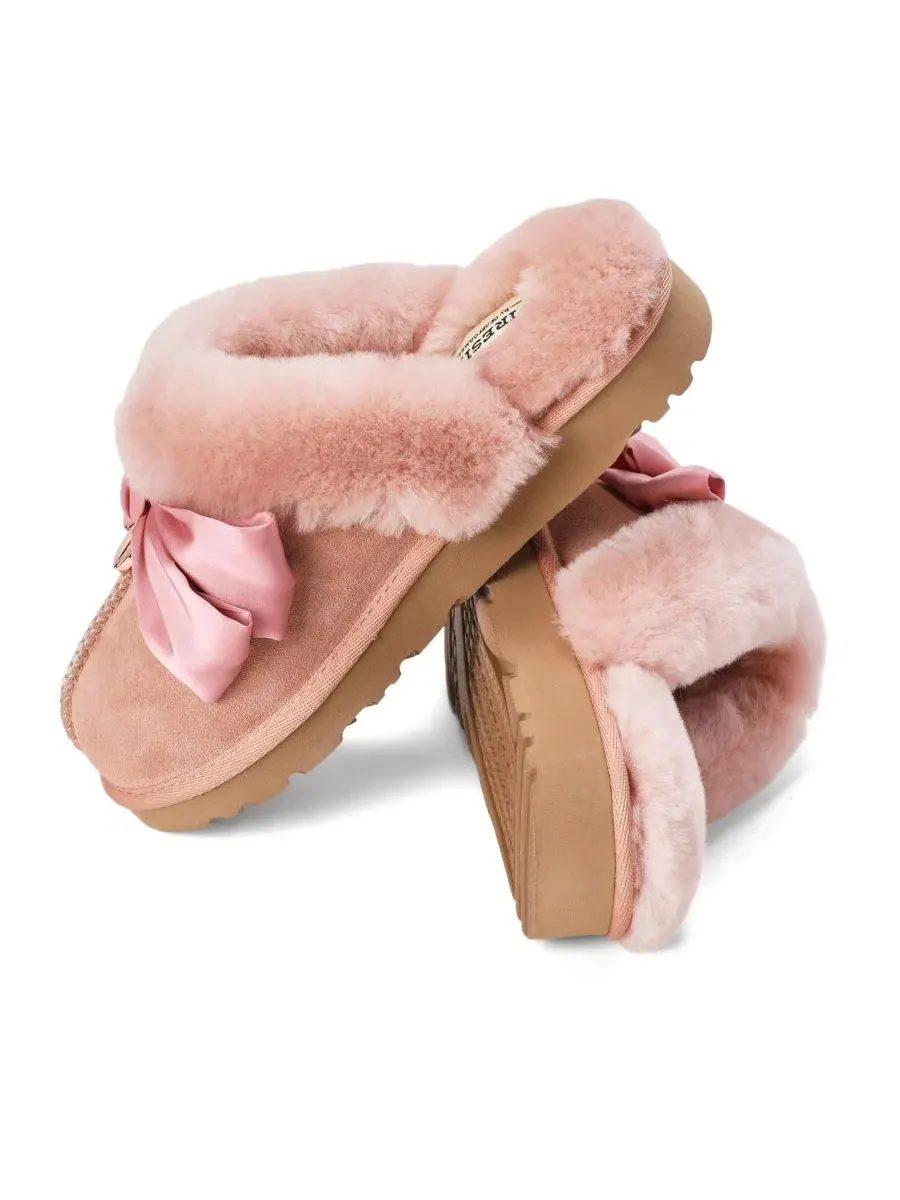 Женские тапочки-шлепанцы Fireside by Sydney Dream Bow Scuff Dearfoams — изображение 6 из 7, розовый