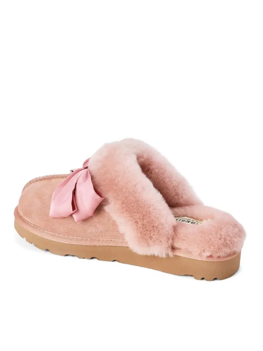 Женские тапочки-шлепанцы Fireside by Sydney Dream Bow Scuff Dearfoams — изображение 7 из 7, розовый