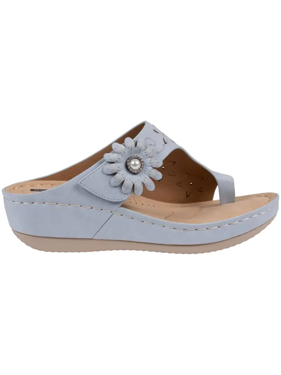 Сандалии-клипсы Skylar с цветочной розеткой GC Shoes — изображение 2 из 5, синий