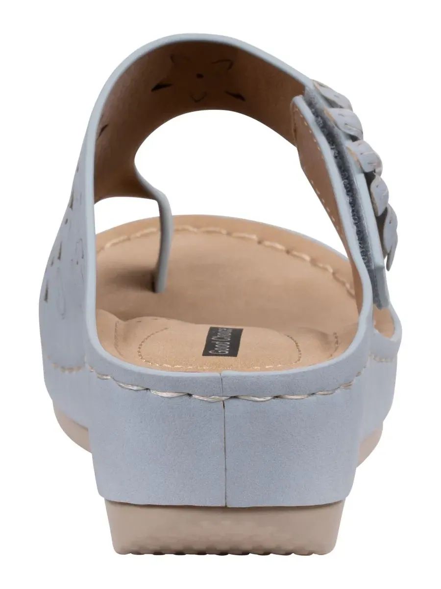 Сандалии-клипсы Skylar с цветочной розеткой GC Shoes — изображение 3 из 5, синий