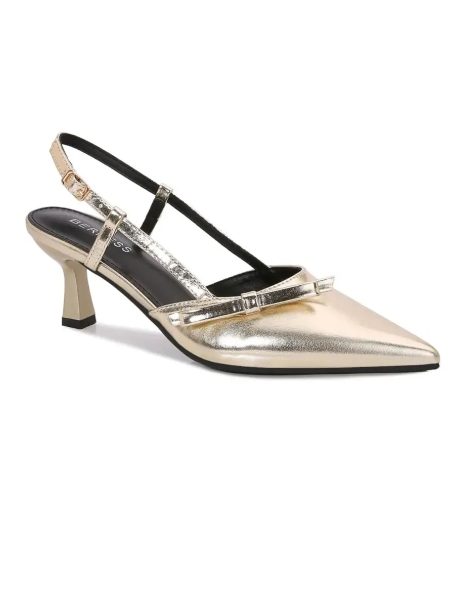 Туфли-лодочки Cornelia Bow Accented Patent Slingback Heels BERNESS — изображение 1 из 6, золото
