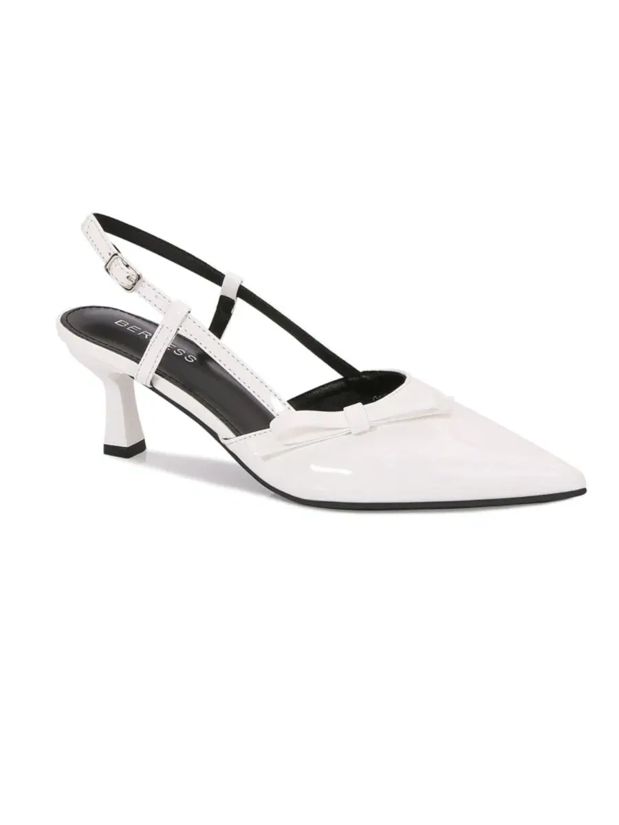 Туфли-лодочки Cornelia Bow Accented Patent Slingback Heels BERNESS — изображение 1 из 6, белый