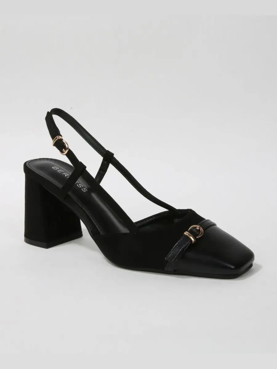 Туфли на каблуке Geena Toe Cap Slingback with Buckle Accent BERNESS — изображение 1 из 5, черный