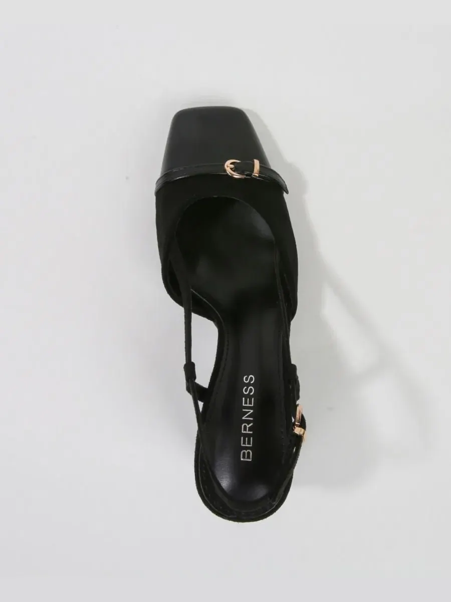Туфли на каблуке Geena Toe Cap Slingback with Buckle Accent BERNESS — изображение 4 из 5, черный