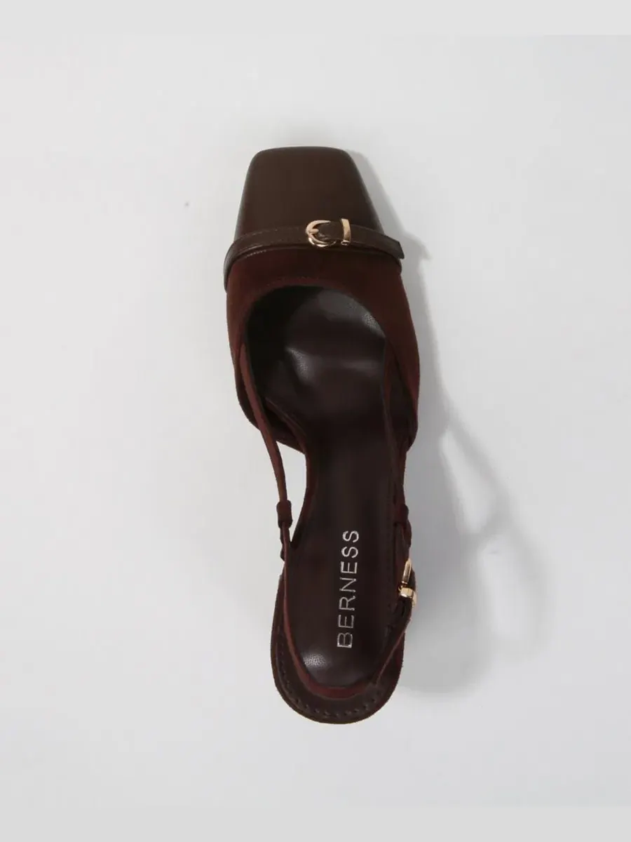 Туфли-слингбэки с мыском Geena Toe Cap BERNESS — изображение 4 из 5, коричневый