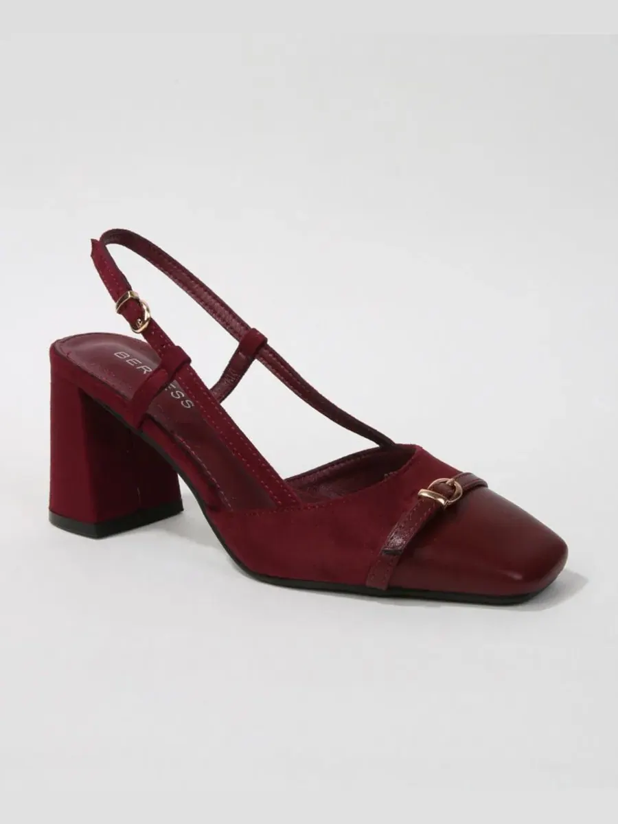 Женские босоножки на каблуке с мыском и пряжкой, модель Geena Toe Cap Slingback with Buckle Accent