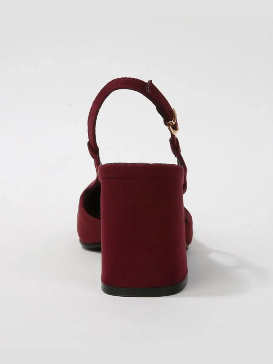 Женские босоножки на каблуке с мыском и пряжкой, модель Geena Toe Cap Slingback with Buckle Accent — изображение 3 из 5