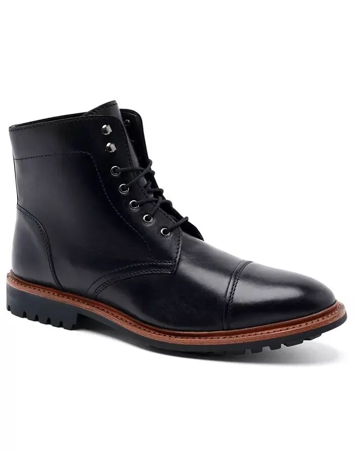 Мужские прочные ботинки Ranveer Cap-Toe Rugged 6 дюймов со шнуровкой Anthony Veer — черный