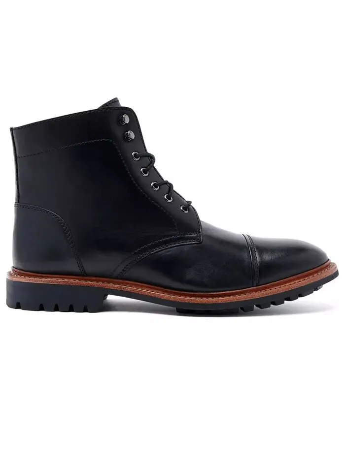 Мужские прочные ботинки Ranveer Cap-Toe Rugged 6 дюймов со шнуровкой Anthony Veer — изображение 2 из 5, черный