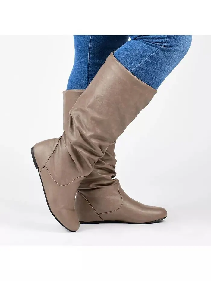 Женские сапоги Jayne Extra Wide Calf Slochy выше колена Journee Collection — изображение 6 из 10, черный