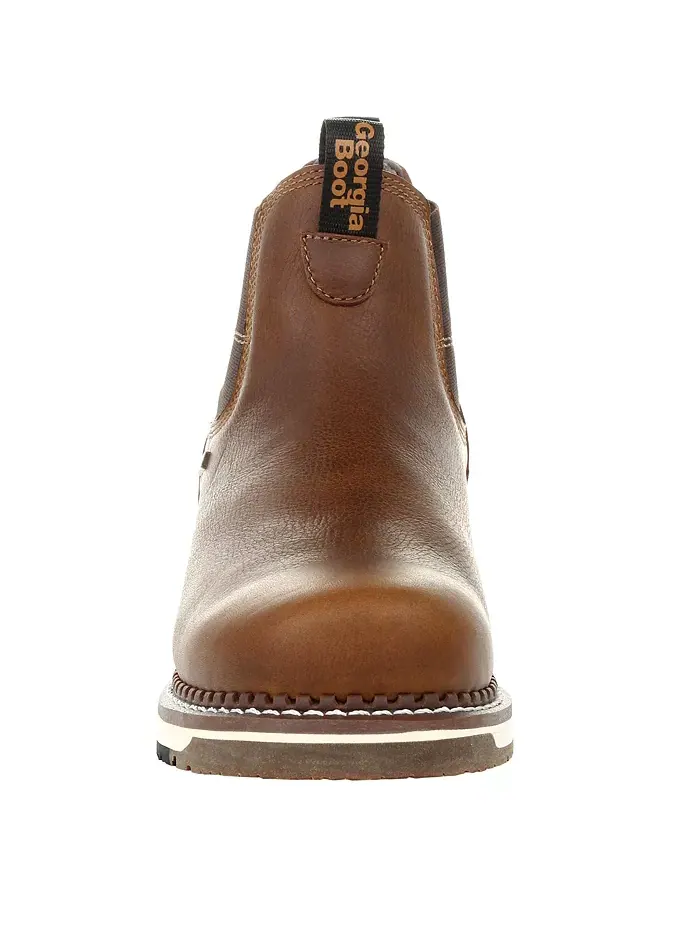 Мужские водонепроницаемые рабочие ботинки Chelsea AMP LT Wedge Georgia Boot — изображение 3 из 7, коричневый