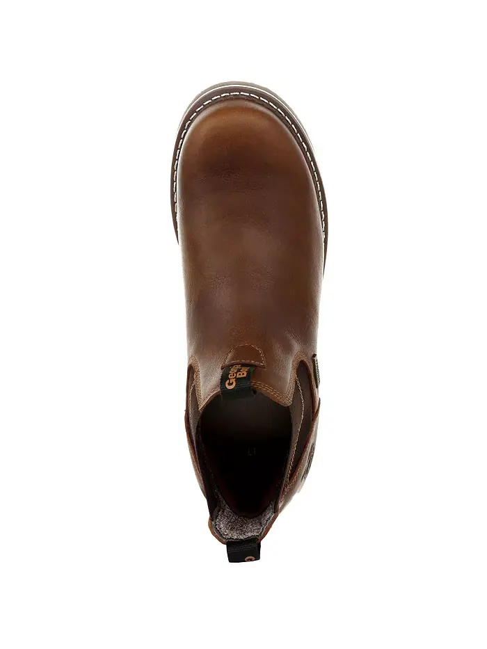 Мужские водонепроницаемые рабочие ботинки Chelsea AMP LT Wedge Georgia Boot — изображение 6 из 7, коричневый