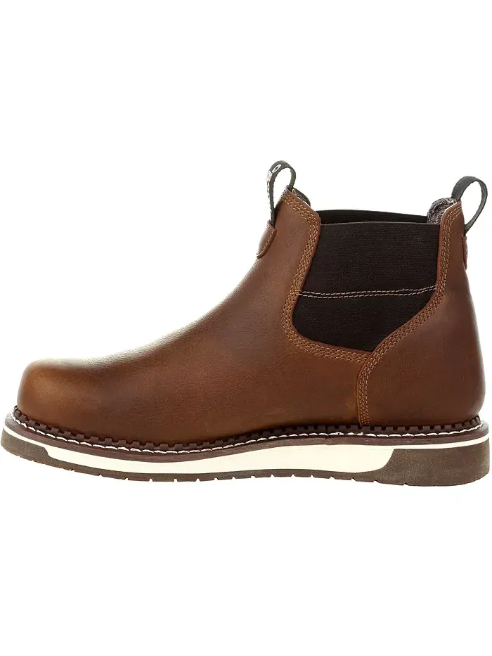 Мужские водонепроницаемые рабочие ботинки Chelsea AMP LT Wedge Georgia Boot — изображение 7 из 7, коричневый