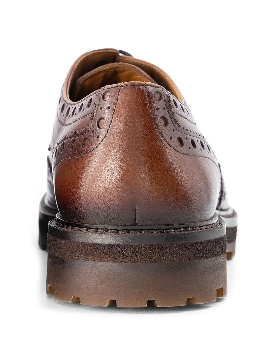 Мужские туфли Prescott Wingtip Derby с круглым носком Anthony Veer — изображение 3 из 5, бежевый