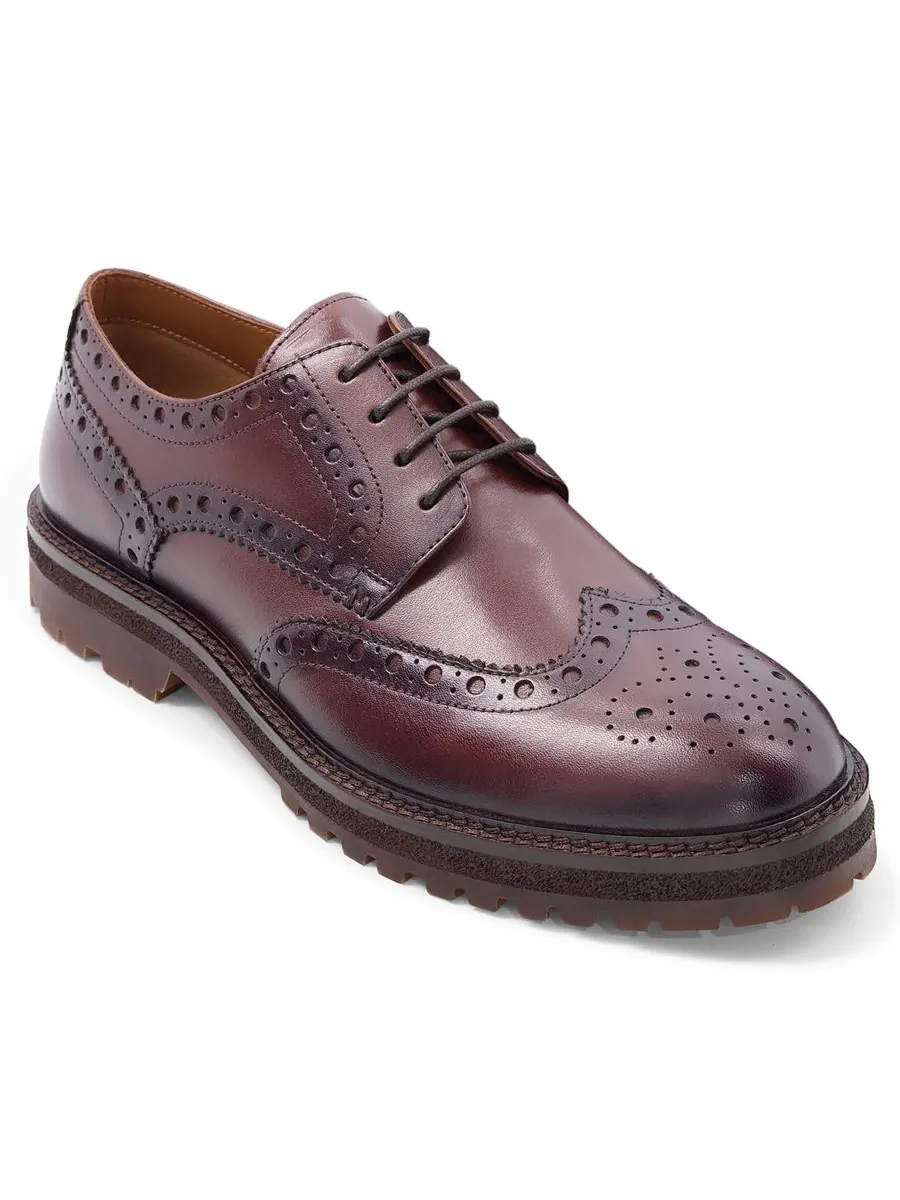 Мужские туфли Prescott Wingtip Derby с круглым носком Anthony Veer — изображение 1 из 5, коричневый