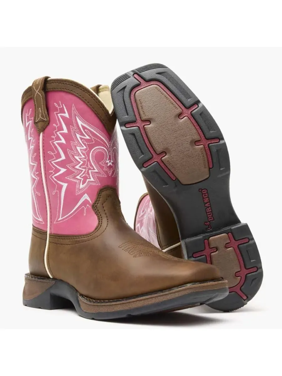 Kids LIL' Let Love Fly Western Boot Durango — изображение 2 из 7, коричневый розовый