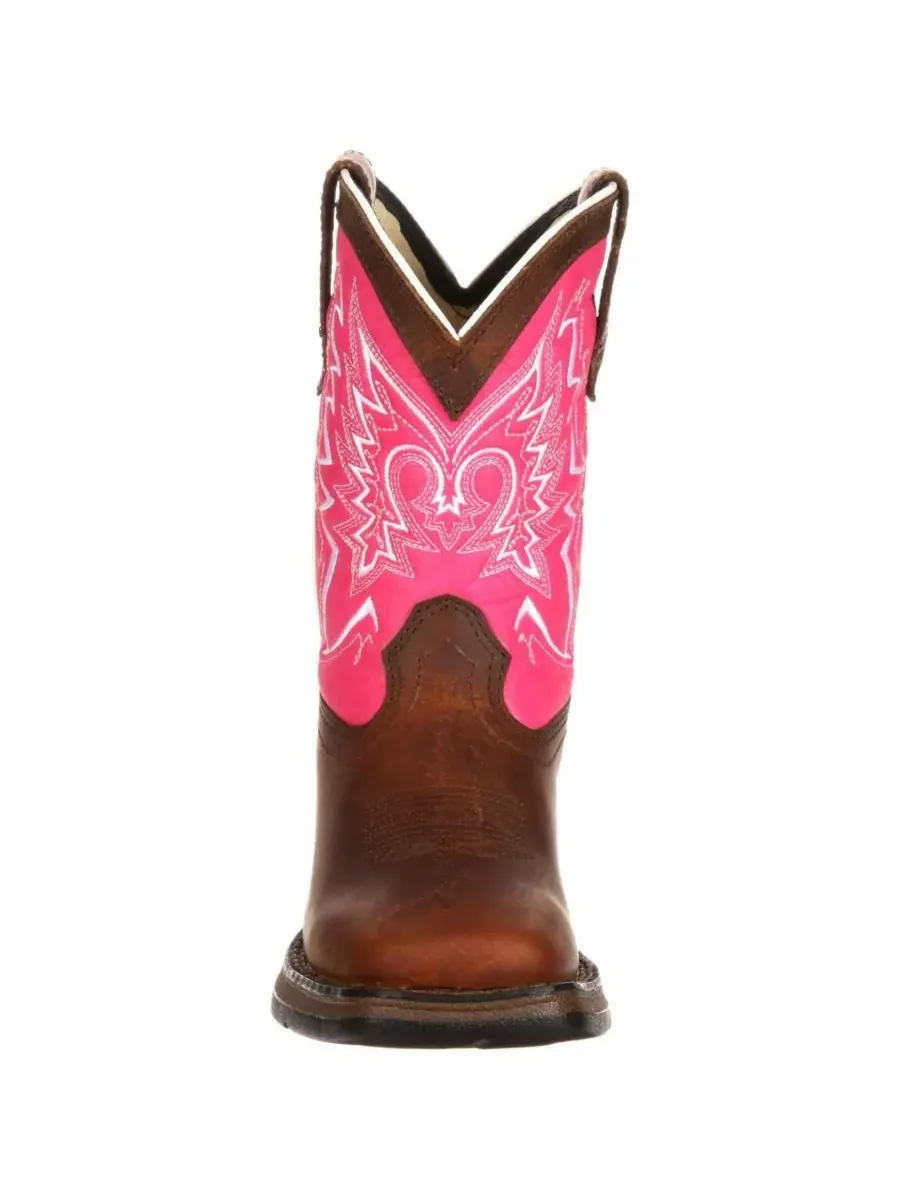 Kids LIL' Let Love Fly Western Boot Durango — изображение 3 из 7, коричневый розовый