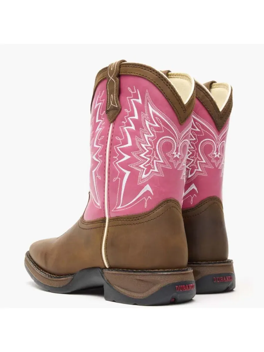 Kids LIL' Let Love Fly Western Boot Durango — изображение 4 из 7, коричневый розовый
