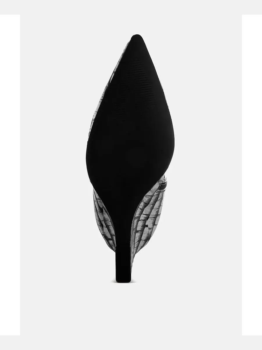 Женские высокие сапоги Bass Head Croco Metallic London Rag — изображение 5 из 7, черный