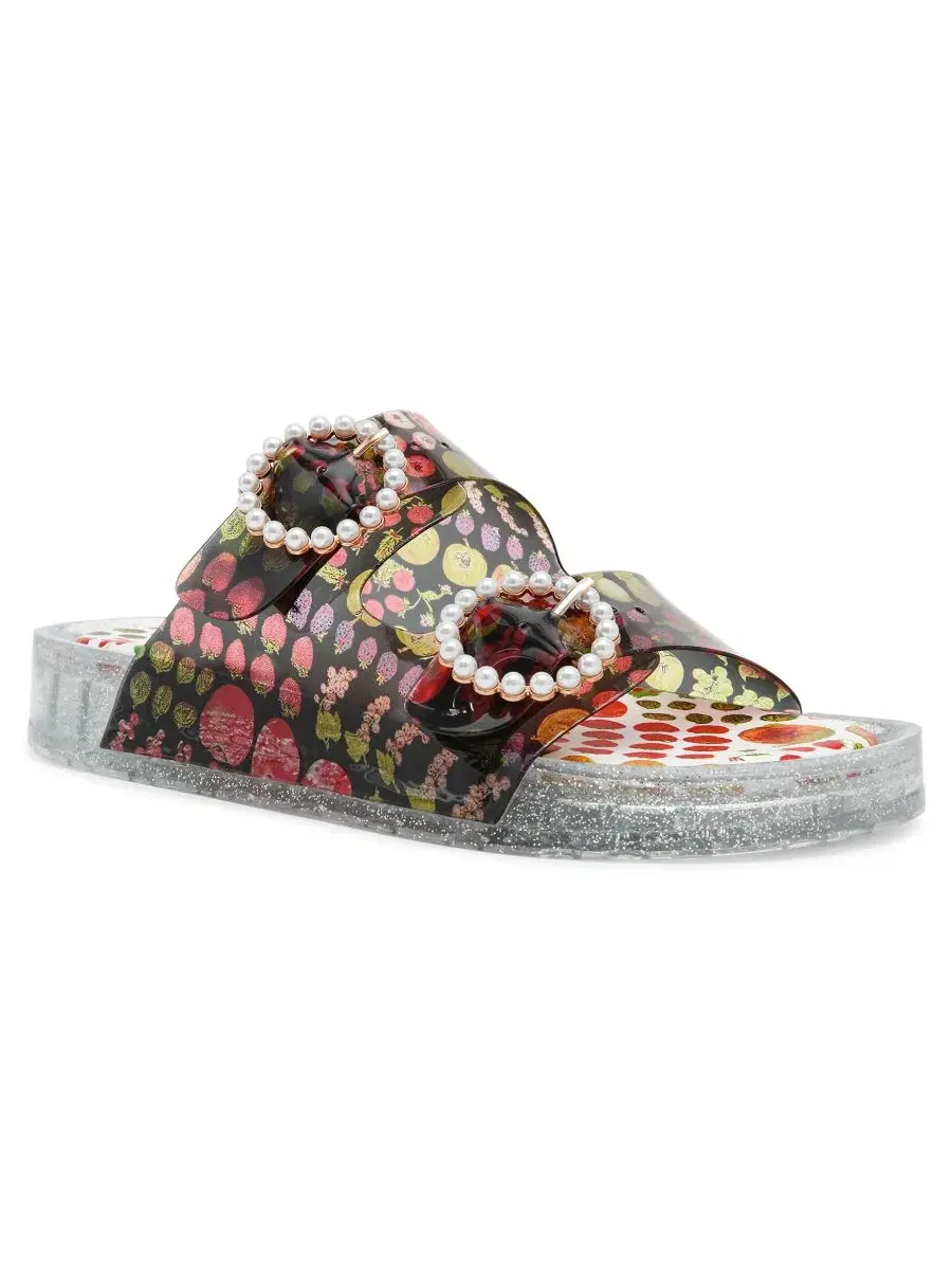 Сандалии Landin с фруктовым принтом и жемчужными пряжками Betsey Johnson