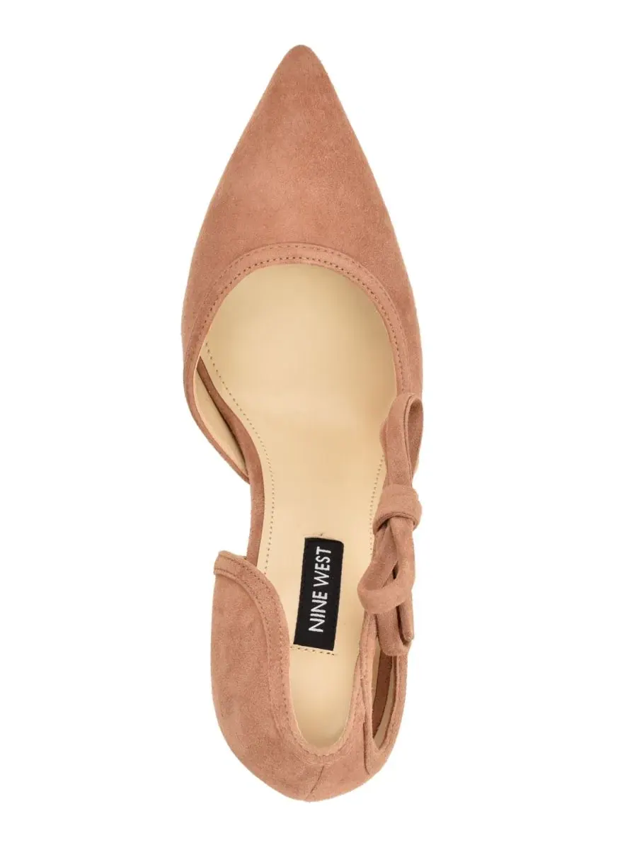 Туфли-лодочки Famila Bow D'Orsay из замши Nine West — изображение 4 из 5, натуральный