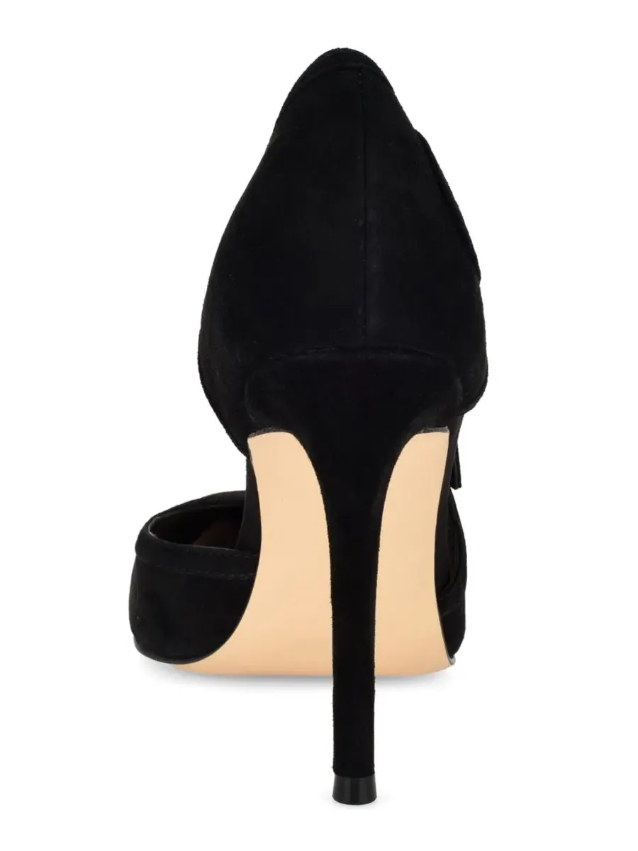Туфли-лодочки с вырезом д'Орсе и бантом Famila Black Suede Nine West — изображение 3 из 5, черный