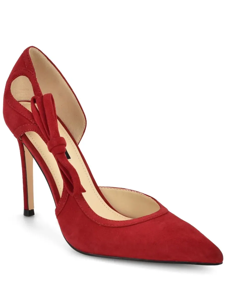 Туфли-лодочки Famila Bow D'Orsay из замши Nine West — изображение 1 из 5, красный