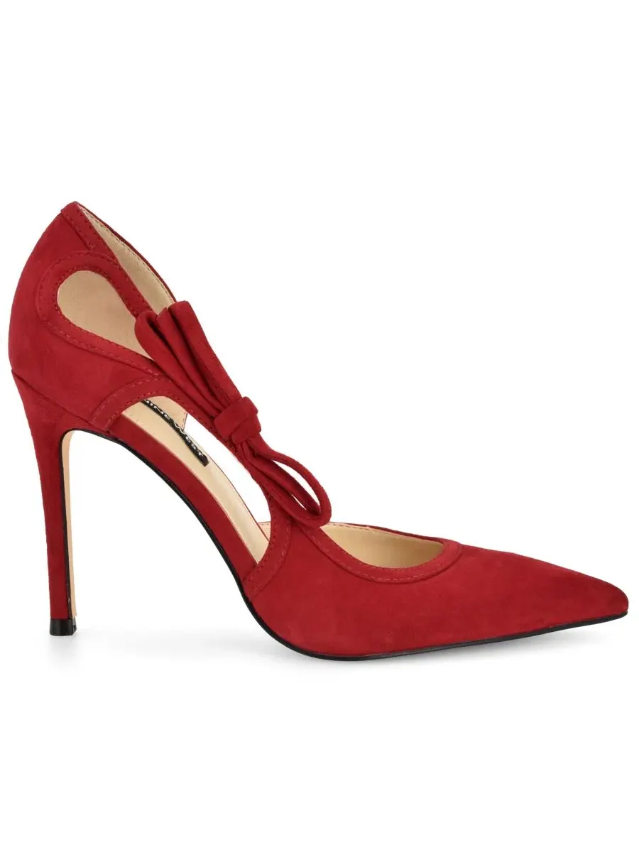 Туфли-лодочки Famila Bow D'Orsay из замши Nine West — изображение 2 из 5, красный