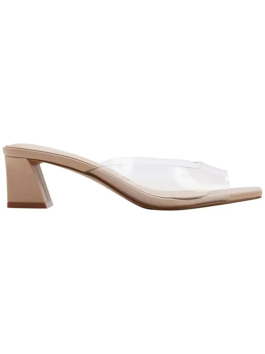 Босоножки на каблуке с квадратным носком Byanka Block Heel Dress ALDO — изображение 2 из 6, прозрачный бежевый