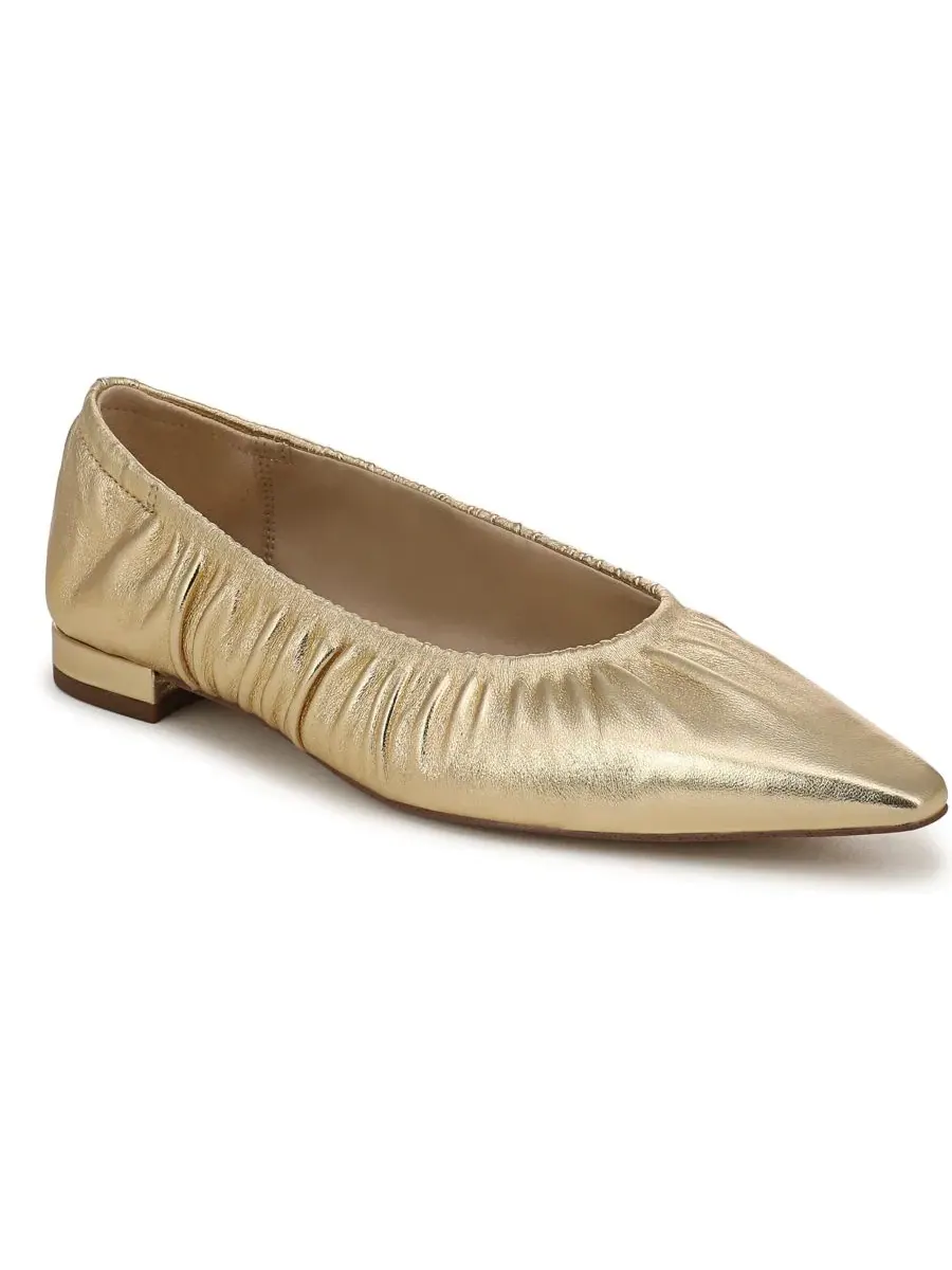 Балетки с острым мысом и драпировкой Essex Sam Edelman — изображение 1 из 5, золотистый
