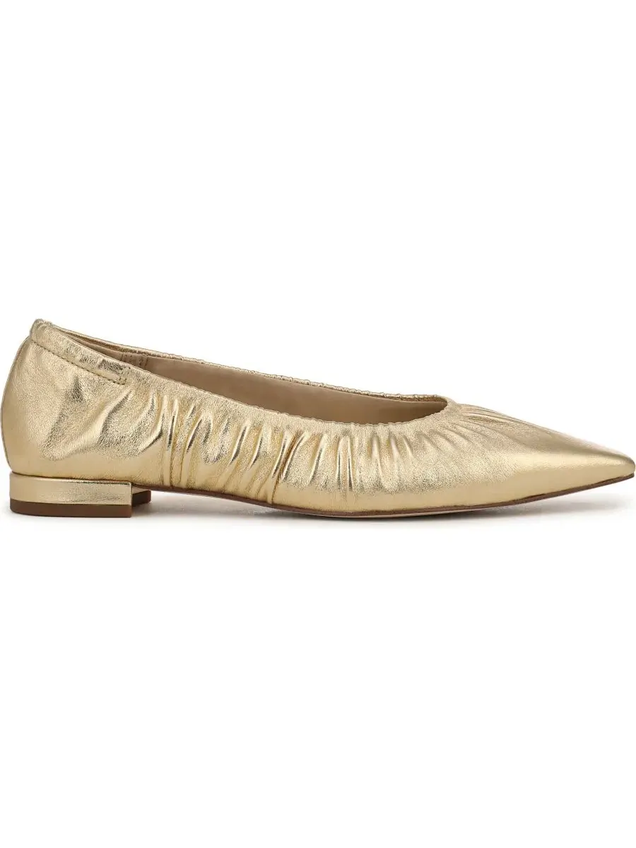 Балетки с острым мысом и драпировкой Essex Sam Edelman — изображение 2 из 5, золотистый