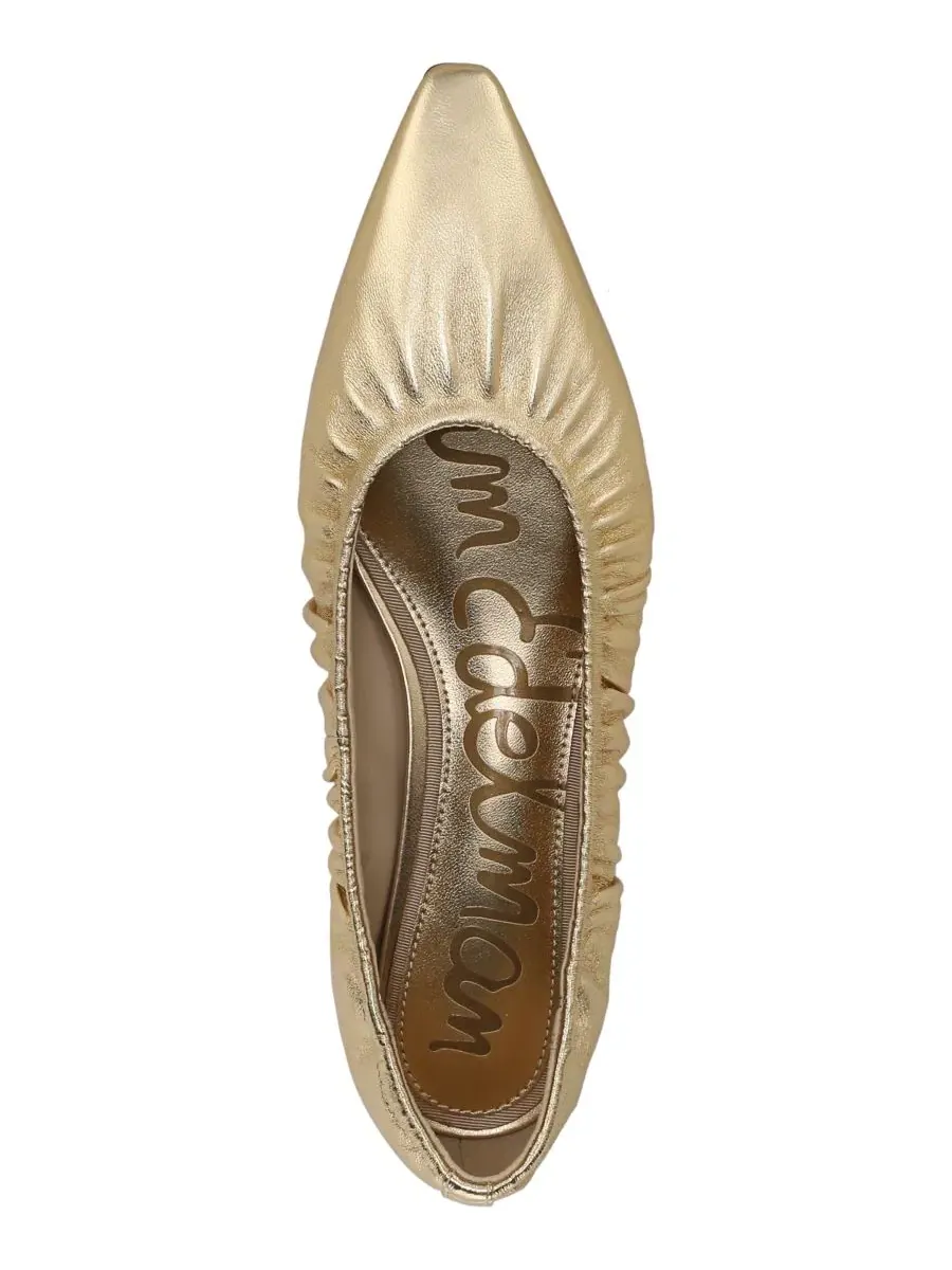 Балетки с острым мысом и драпировкой Essex Sam Edelman — изображение 4 из 5, золотистый