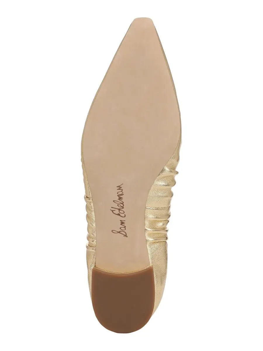 Балетки с острым мысом и драпировкой Essex Sam Edelman — изображение 5 из 5, золотистый