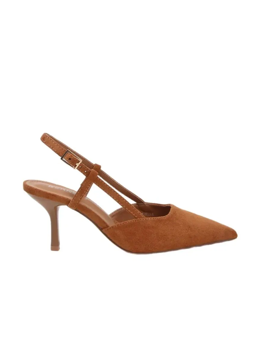 Туфли-слингбэки Carmella Pointed Toe Slingback Heels BERNESS — изображение 2 из 6, верблюжий