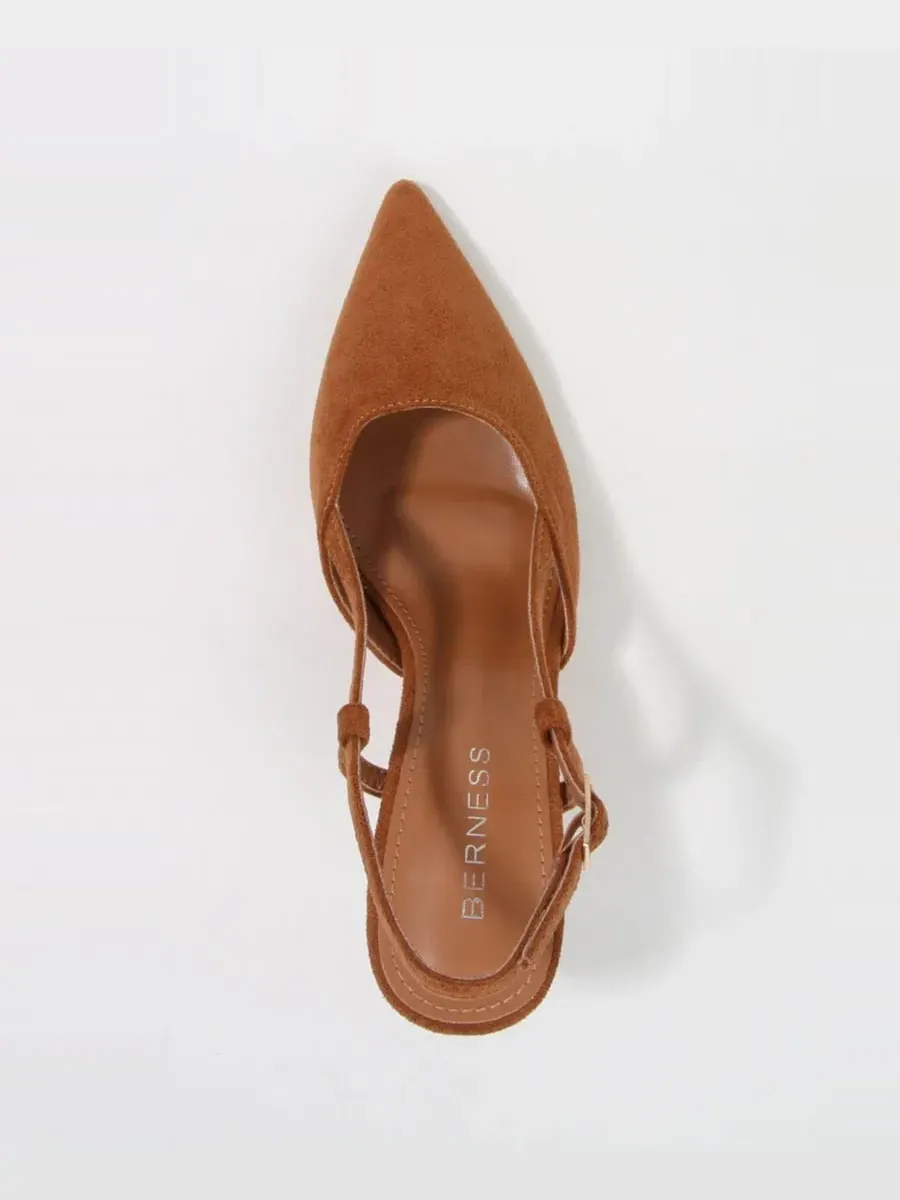 Туфли-слингбэки Carmella Pointed Toe Slingback Heels BERNESS — изображение 4 из 6, верблюжий