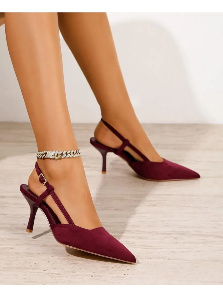 Туфли-лодочки Carmella Pointed Toe Slingback Heels BERNESS — изображение 6 из 6, красный