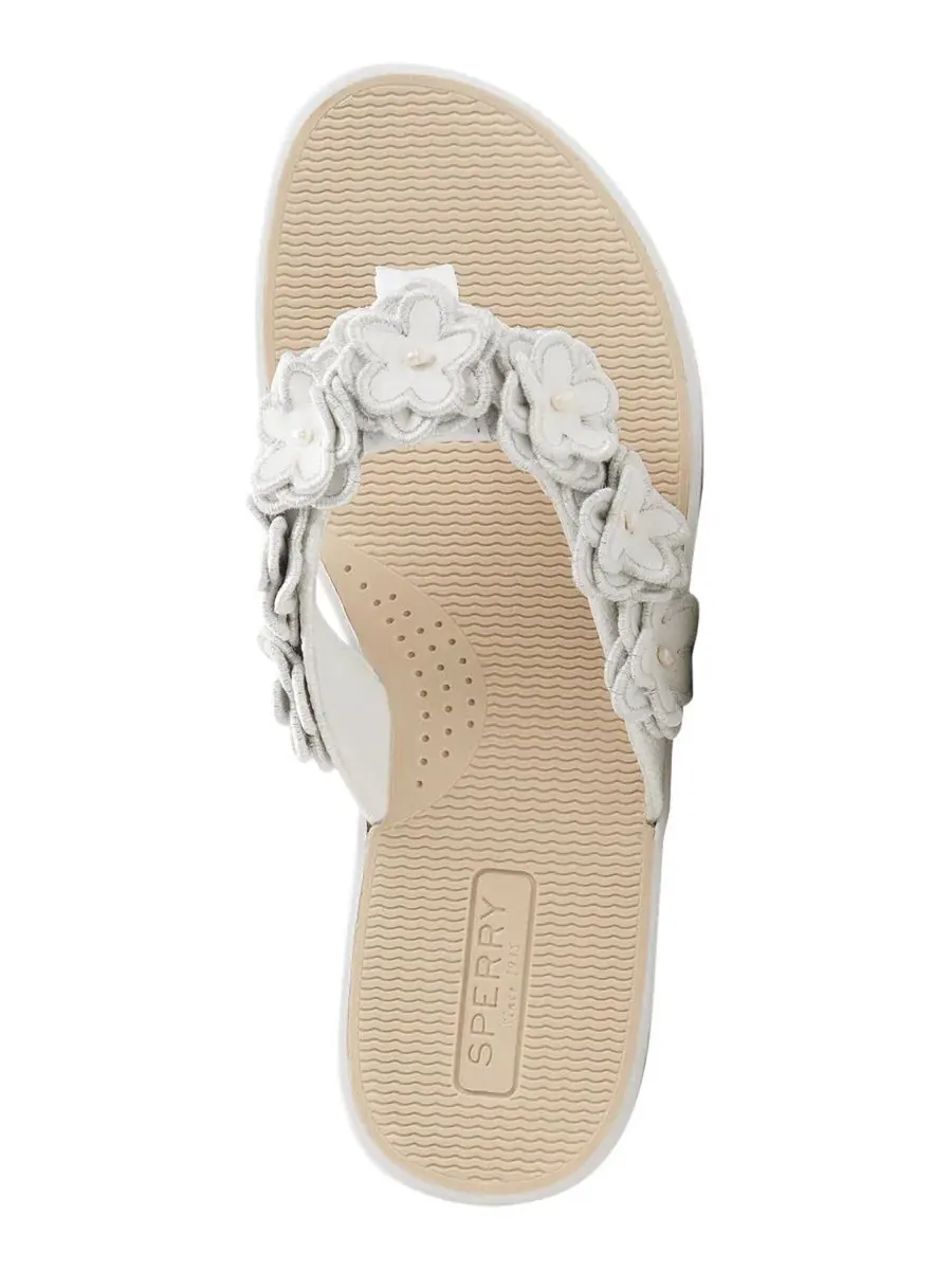Сандалии Seafish Floral с ремешком и цветком Sperry — изображение 4 из 5, белый