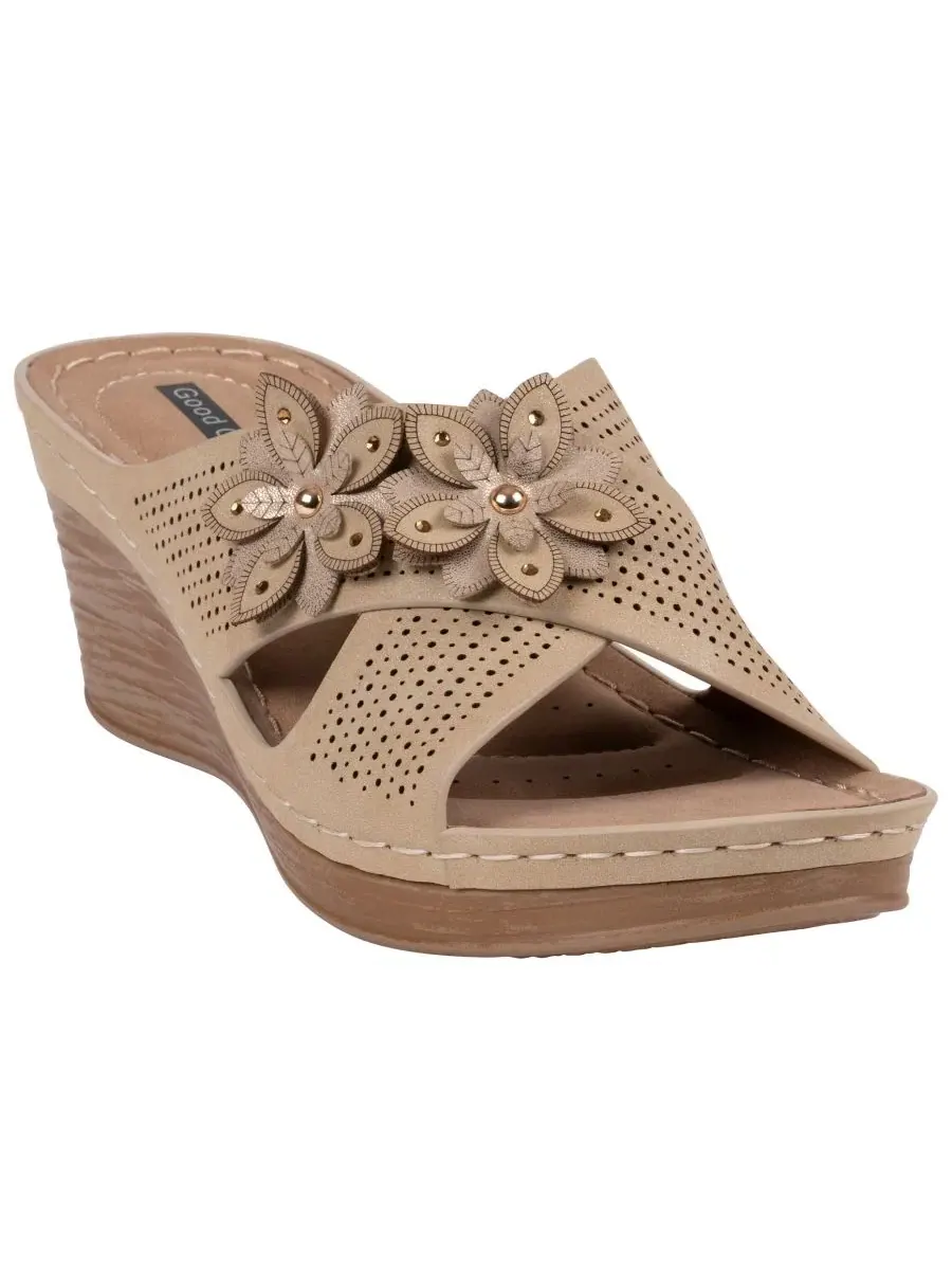 Женские босоножки-сандалии на танкетке Nylie Slip-On Wedge Sandals GC Shoes