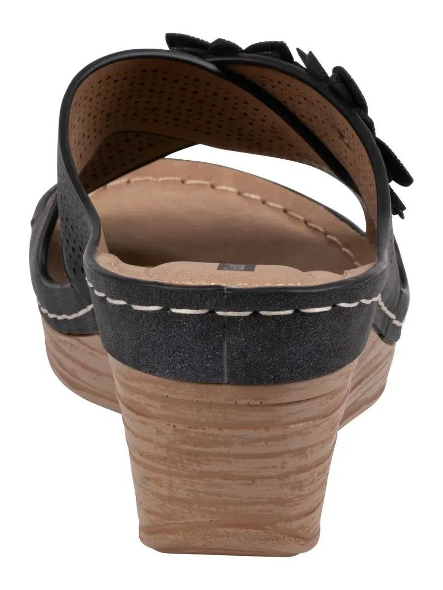 Босоножки-вьетнамки на танкетке Nylie, бренд GC Shoes — изображение 3 из 5, черный